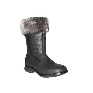 TOE WARMERS SHELTER mid calf leather faux fur boots women Black 10 M
